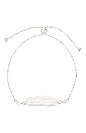 Untamed Petals Bree Baroque Pearl Bracelet in Silver at Nordstrom