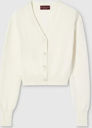 Gucci Cotton Cardigan With Embroidery, White, Ready-to-wear