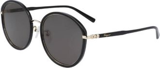Ferragamo Grey Oval Ladies Sunglasses SF250SA 733 57