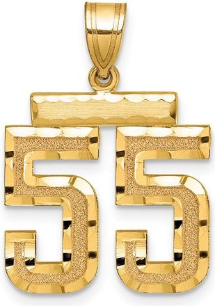 Diamond2Deal 14k Yellow Gold Medium Diamond-cut Number Charm Pendant