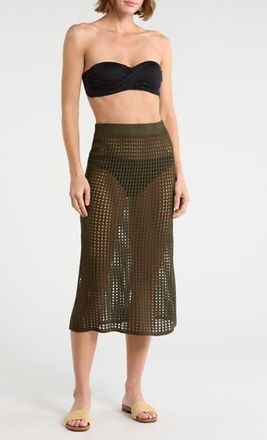 Nordstrom Rack Crochet Cover-Up Skirt in Olive Sarma at Nordstrom Rack, Size X-Large