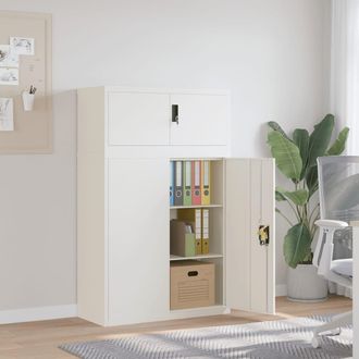 vidaXL Armario Archivador De Acero Blanco 90x40x145 Cm Vidaxl
