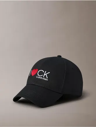 Calvin Klein Mens I Love CK Graphic Twill Cap - Black