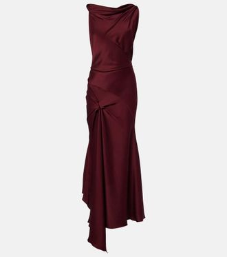 Victoria Beckham Posy draped satin midi dress