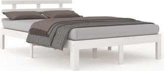 vidaXL Vidaxl - Estructura De Cama Doble Sin Colch&oacute;n Madera Blanco 150x200 Cm
