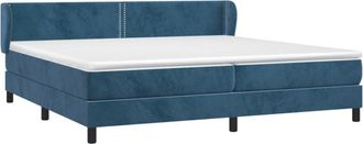 vidaXL Vidaxl - Cama Box Spring Con Colch&oacute;n Terciopelo Azul Oscuro 200x200 Cm