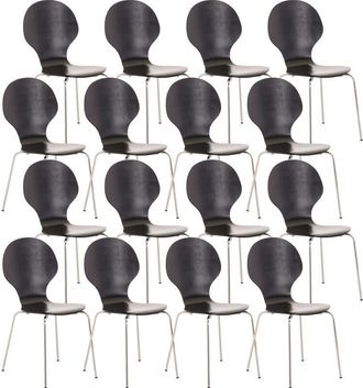 Clp Clp - Set De 16 Sillas De Visita Diego Apilable Negro