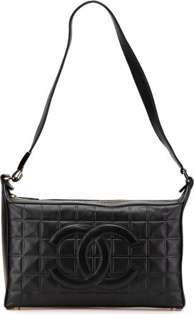 Chanel Pre-owned Womens Chocolate Bar Shoulder Bag - Black Leather - One Size