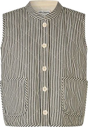 Lollys Laundry Gewatteerd vest met klassieke strepen - Dames - Bodywarmers - Zwart - M - Jassen