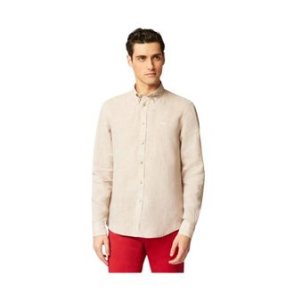Harmont & Blaine Casual overhemd - Heren - Casual Overhemden - Beige - 3XL - Linnen - Overhemden