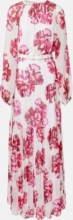 Rebecca Vallance Damask floral georgette gown