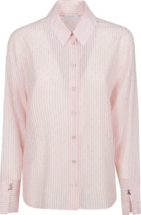 Patrizia Pepe Striped Lyocell Blend Long Sleeve Shirt