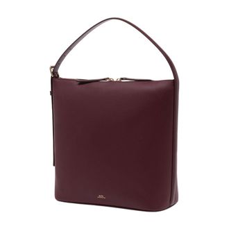 A.P.C. Womens Vera Shoulder Bag Burgundy Calfskin