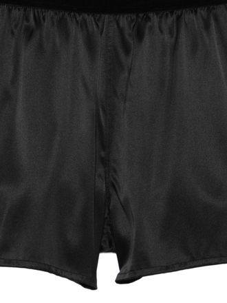 Tom Ford Silk Elasticated Logo Waistband Shorts - Black