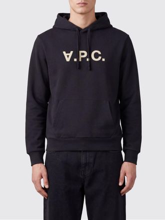A.P.C. A. P.C. Felpa con cappuccio e logo in cotone con tasca a marsupio