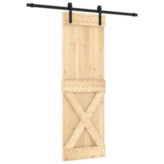 vidaXL Puerta Corredera Natural Y Negro 70 X 210 Cm Vidaxl