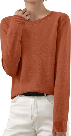 Generic Womens Sweaters Long Sleeve Stretchable Womens Jumpers Casual Ladies Tops Pullover Warm Loose Fit Womens Hoodies without Hood Knitted Soft Jumpers Lad