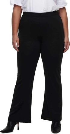 Only Carmakoma Womens Carpever Flared Pants JRS Trousers, Black, 24/26