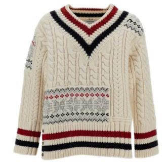 Thom Browne Pullover Cricket Fair Isle - - Knitwear - Uomo - Beige - S