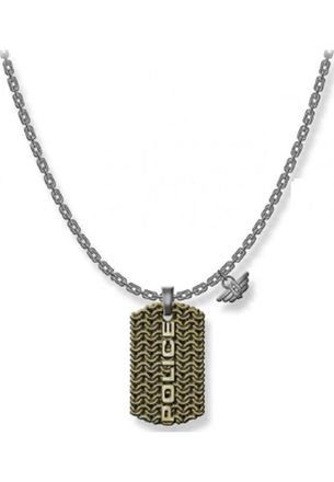 Police PJ26565PSQG-03 Mens Necklace - Gold Stainless Steel - One Size
