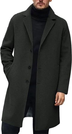 Generic Mens Duffle Coat Mens Wool Coats Singlebreasted Long Coats Thick Winter Jacket Elegant Outwear Casual Warm Slim Fit Outwear Wool Business Winter Jacke