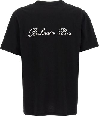 Balmain Logo-Embroidered T-shirt - Black