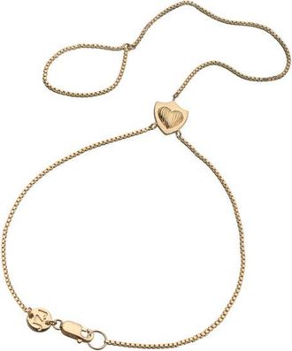 Jennifer Zeuner Chara Heart Charm Hand Chain Bracelet in Yellow Gold at Nordstrom