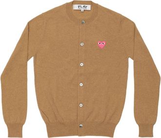 Comme Des Gar&ccedil;ons U Ronde Hals Vest - Dames - Vesten - Bruin - XS - Wol - Truien & Vesten