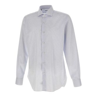 Barba Journey Micro-check Shirt - Heren - Zakelijke Overhemden - Wit - 5XL - Katoen - Overhemden