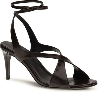 Khaite Womens Liria Sandals Dark Brown Calf Leather Bos Taurus