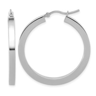 Diamond2Deal 10k Gold 3mm Polished Square Shape Hoop Earrings