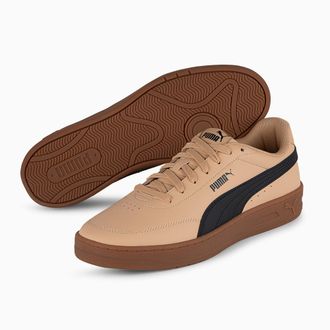 Puma Sneaker PUMA COURT CLASSIC CLEAN, Damen, Gr. 37,5, blau (light sand, new navy), Synthetik, Schuhe Sneaker