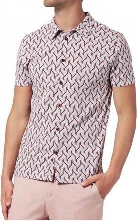 4funkyflavours This Is Hot Short Sleeve Cotton Shirt In Maroon/ Pink/ Blue