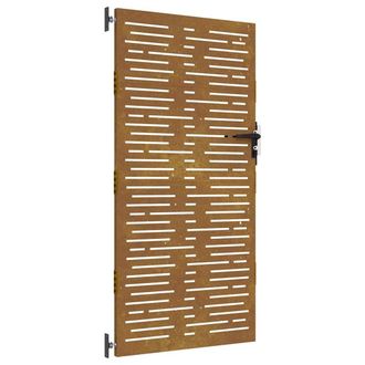 Berkfield Home Garden Gate 85x175 cm Corten Steel Square Design in Brown