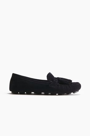 H&M Loafer aus Velours-Spaltleder - Marineblau