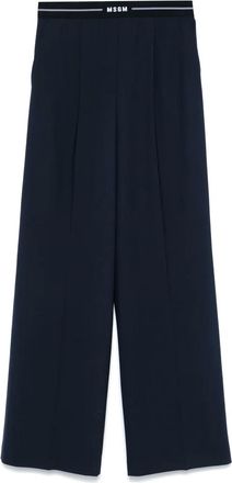 Msgm Pantaloni con banda logo - Blu