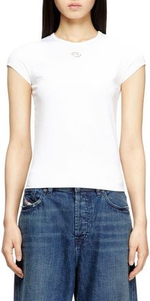 Diesel T-Angie-OD Embroidered Oval D Cutout T-Shirt in White at Nordstrom, Size Xx-Small