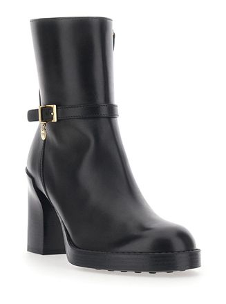 Tod's Womens Ankle Boots Black Leather Sheep
