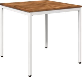 vidaXL Mesa De Cena De Jard&iacute;n Natural Y Blanco 80 X 80,5 X 75 Cm Vidaxl