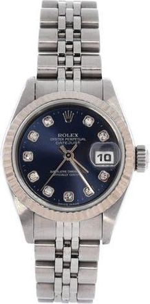 Rolex Oyster Perpetual Datejust Automatic Watch Stainless Steel and White Gold with Diamond Markers 26 in Metallic Silver at Nordstrom