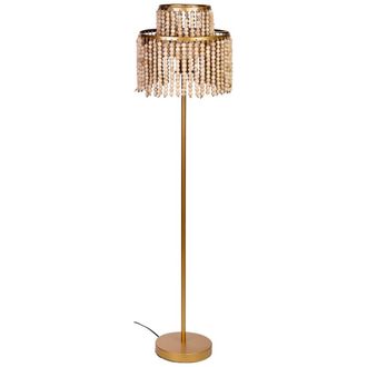 Wanderlust Deco L&aacute;mpara de pie de metal y madera 38x38x130.5/152.5h cm