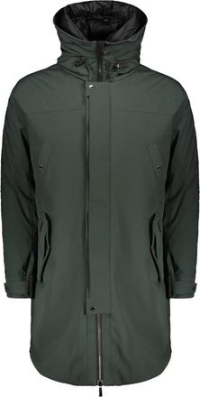 Moorer Dubbel gevoerde parka met ganzendons - Heren - Dons jassen - Groen - M - Polyester - Jassen