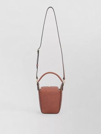 Longchamp leather bucket popcorn style bag