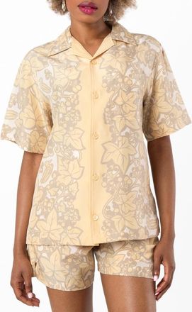 Burberry Ivy Print Silk Pyjama Shirt, Brand Size 10 ( US Size 8 )