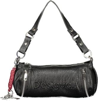 Desigual Borsa a spalla cilindrica con logo in rilievo - - Bags - Donna - Nero - ONE SIZE