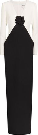 Roland Mouret Colour-blocked Crepe Maxi Dress - Black - 14 (UK14 / L)
