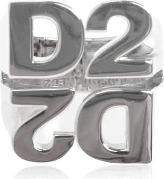 Dsquared2 Logo Signet Ring - Heren - Ringen - Grijs - ONE Size - Accessoires