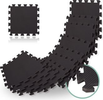 Relaxdays Relaxdays - 48 Suelos Goma Eva Amortiguadores Para Aparatos De Gimnasio, Espuma Eva, 1 X 30 X 30 Cm, Grosor 1 Cm, 4,3 M&sup2;, Negro