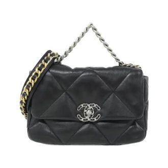 Chanel Pre-owned 19 Lambskin Schoudertas - Dames - Pre-owned - Zwart - Maat: ONE Size Leer