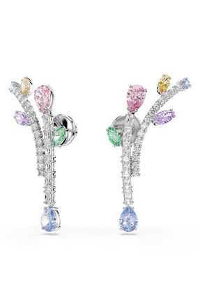 Swarovski x Ariana Grande Multicolor Crystal Drop Earrings in Silver/Multi at Nordstrom